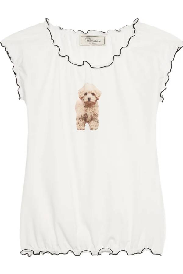 Loose sleeveless top for women with printed vest