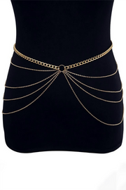 Metallic Layered Fashionable Waist Chain