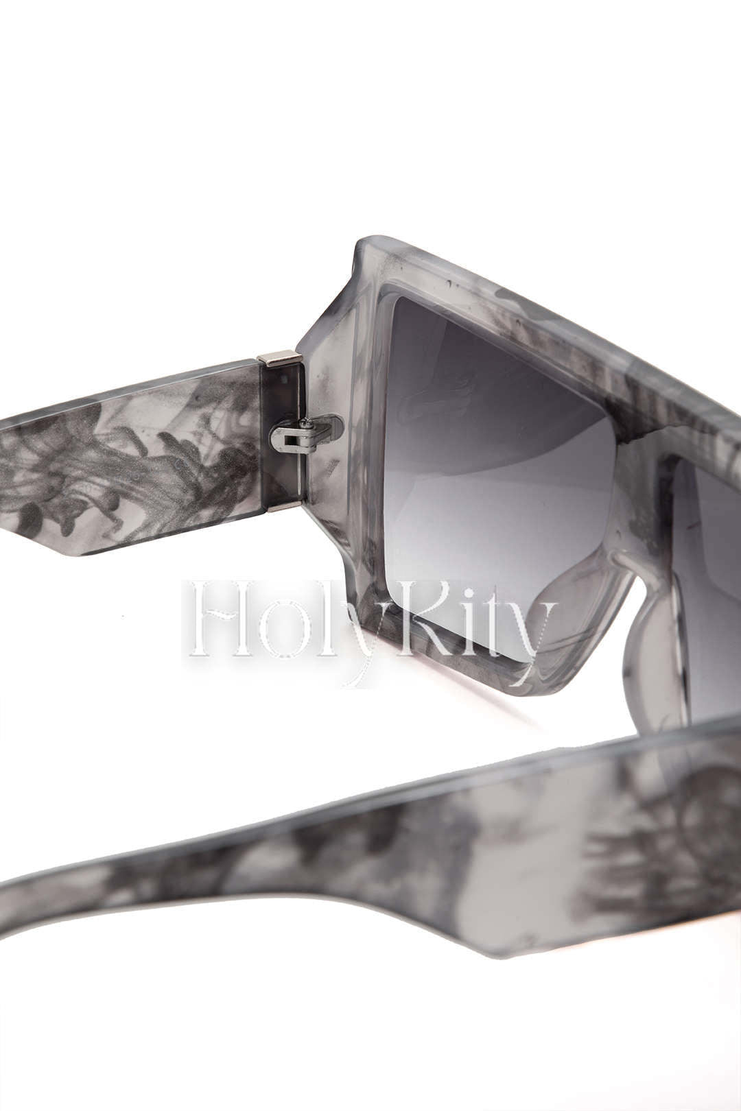 Lunettes de soleil carrées à dessus plat et imprimé marbre 