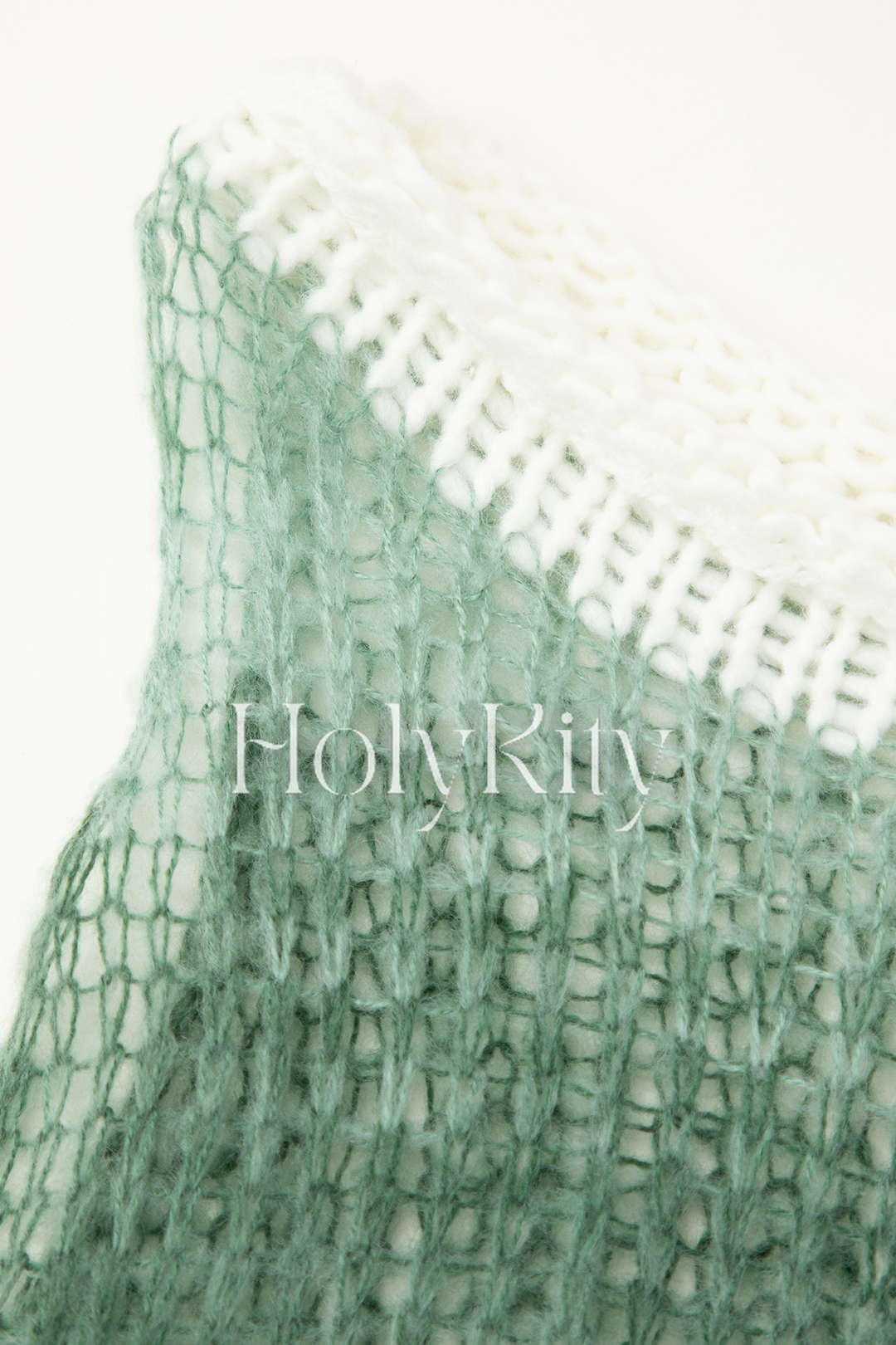 Tanktop aus durchbrochenem Strick mit Ombré-Muster 