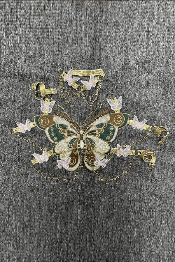 Butterfly-shaped patchwork metal strap