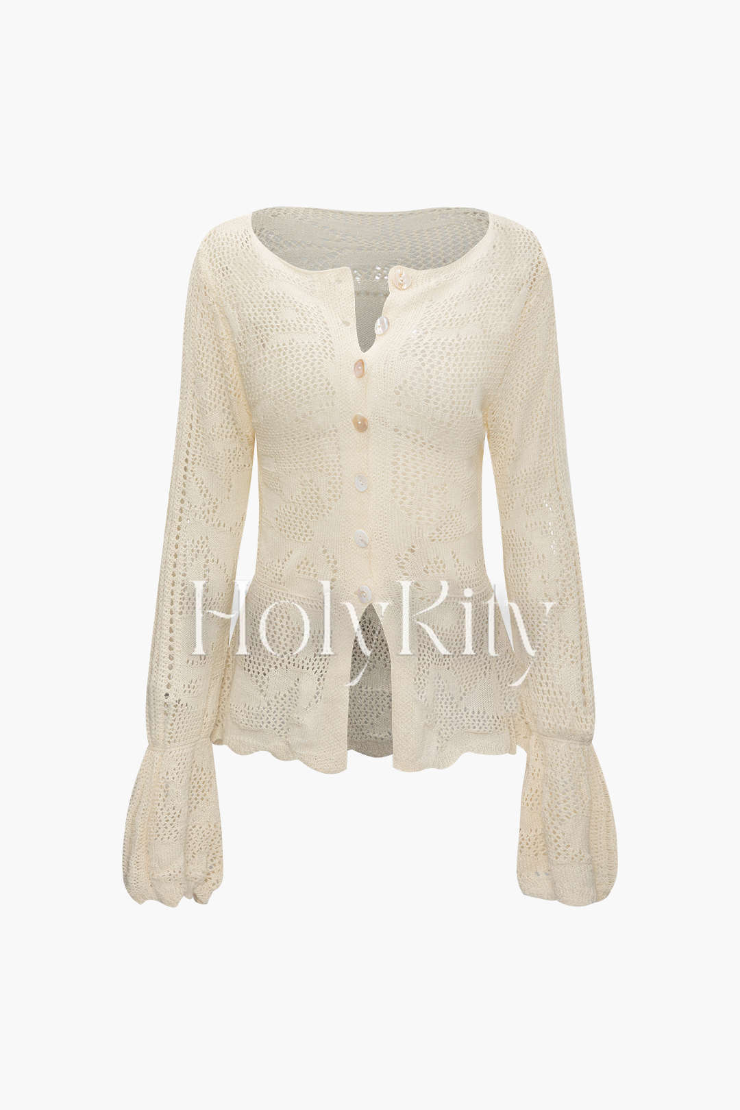 Cardigan en tricot ouvert à boutons 