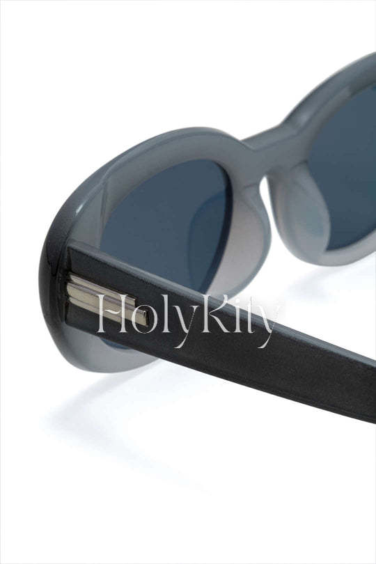 Lunettes de soleil à monture ovale ombrée 