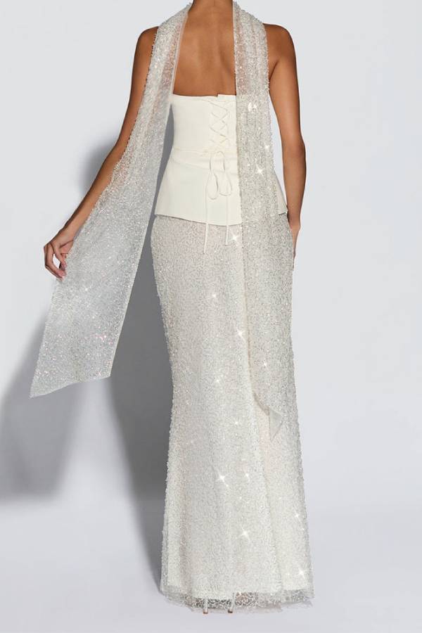 Strapless Sequin Dress