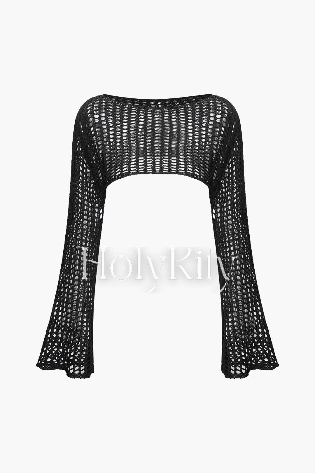 Open Knit Crop Cover-Up Top