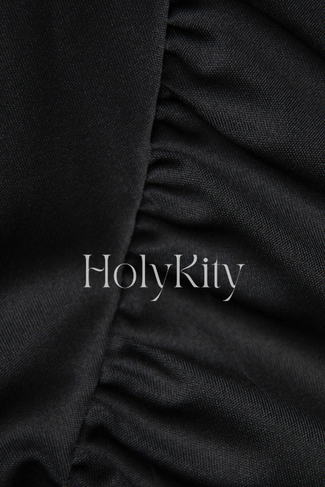 Solid Ruched Asymmetric Tassel Hem Mini Dress