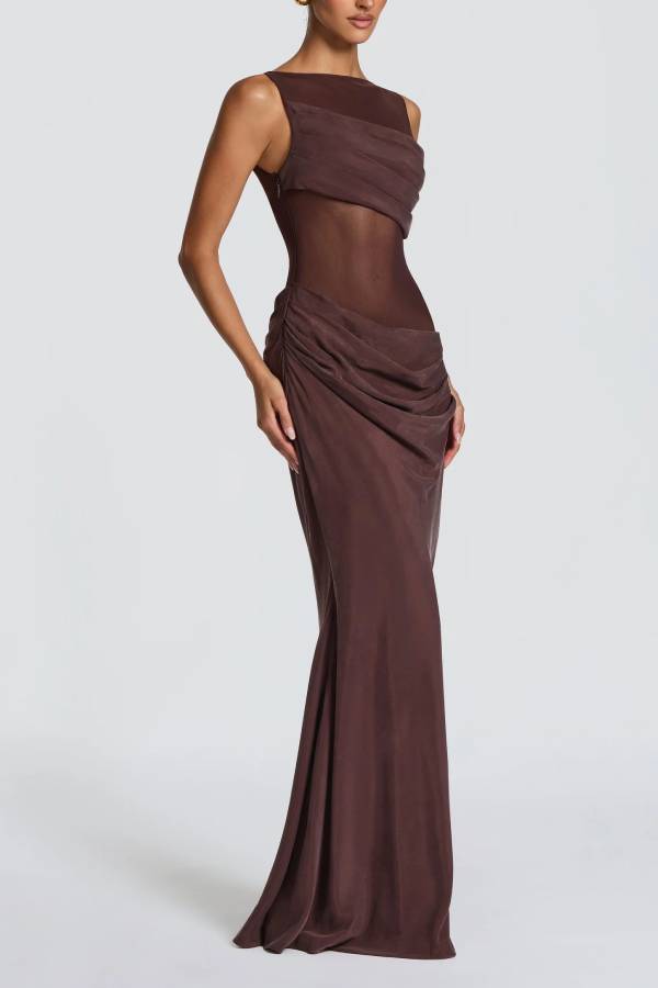 Gracelyn Maxi Dress - Plum Brown