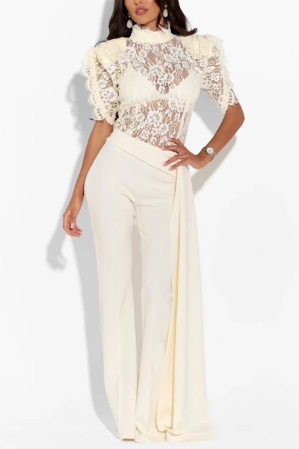 GARDENIA Ivory Lace Top