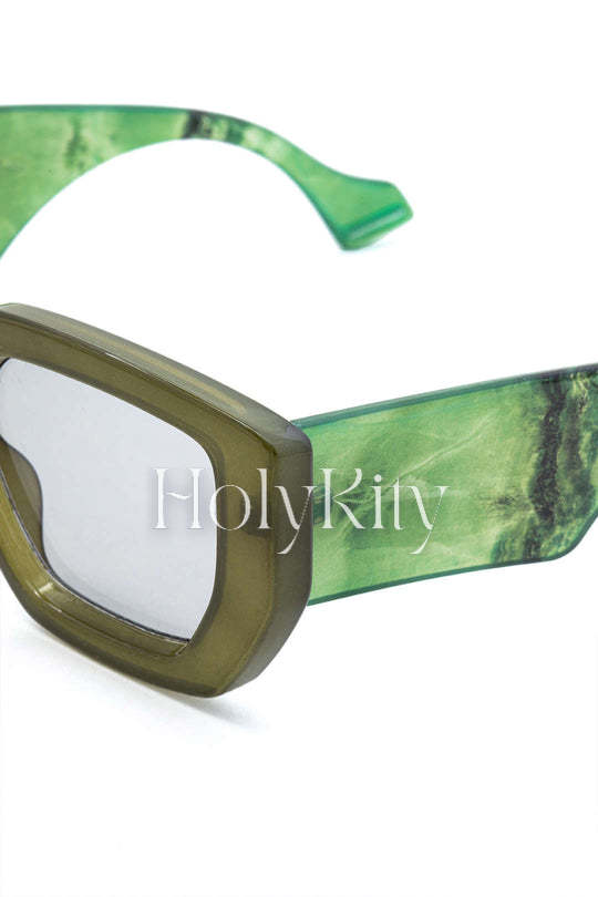 Lunettes de soleil à monture rectangulaire surdimensionnée