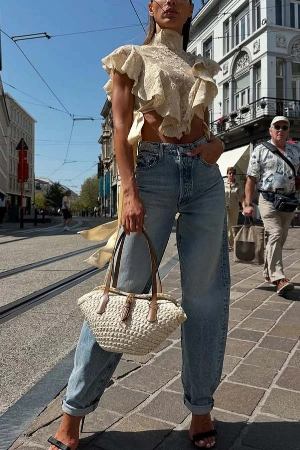 Versatile and Comfortable Denim High Rise Pocketed Straight Jeans