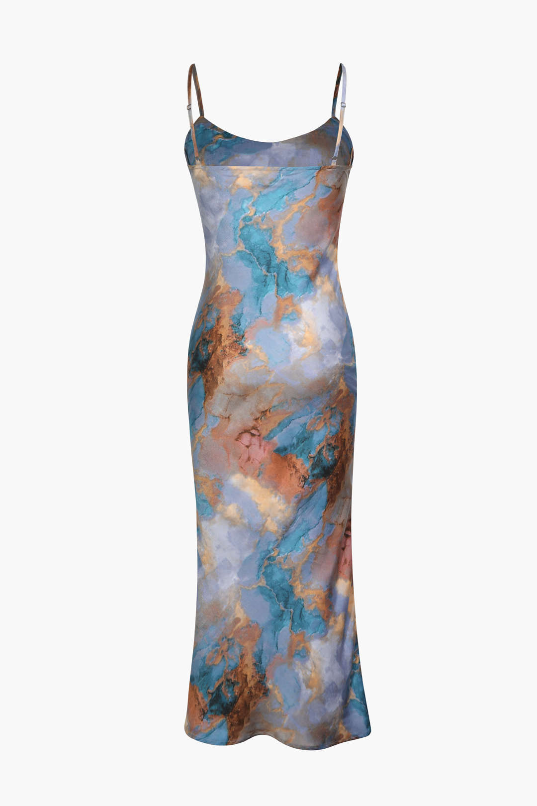Robe nuisette mi-longue ajustée à imprimé abstrait 