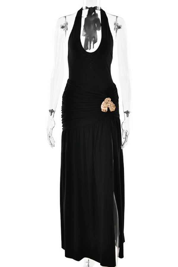 Cutout Halter Maxi Dress