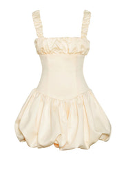 Slingback Gathered Puff Mini Dress