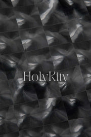 Checkered-effect Faux Leather Shorts