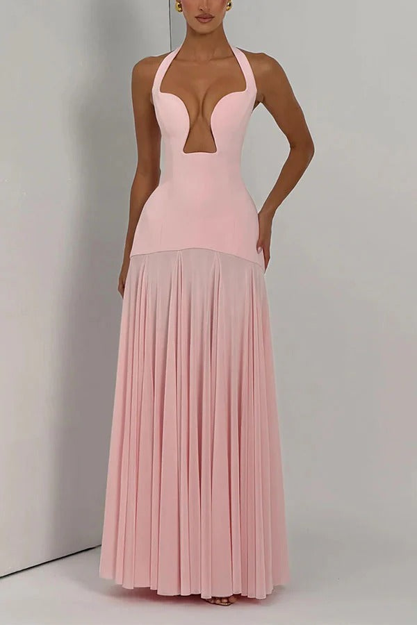Seraphina Deep V Maxi Dress