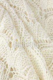 Long Sleeve Openwork Knit Top