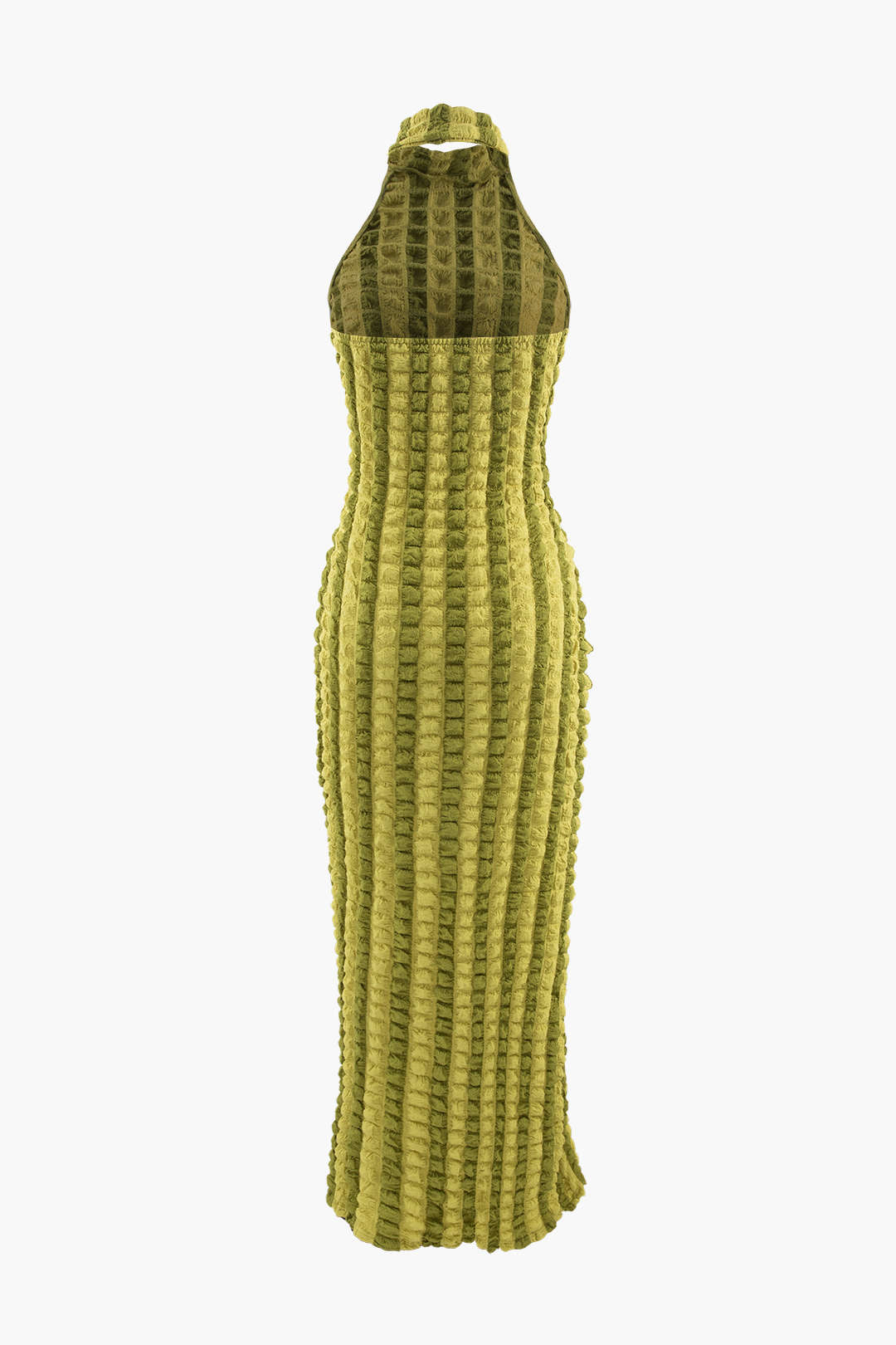 Rückenfreies Neckholder-Maxikleid mit Popcorn-Struktur