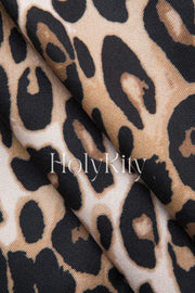 Leopard Print Slit Shorts