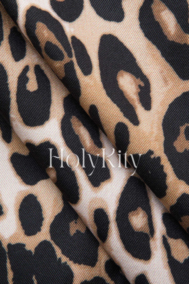 Leopard Print Slit Shorts