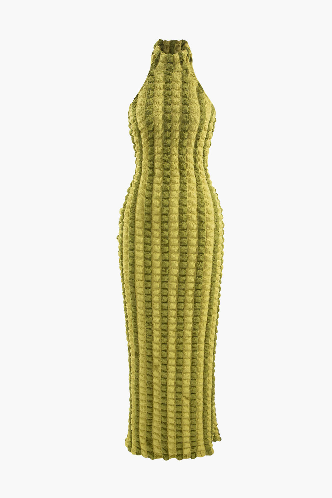 Rückenfreies Neckholder-Maxikleid mit Popcorn-Struktur
