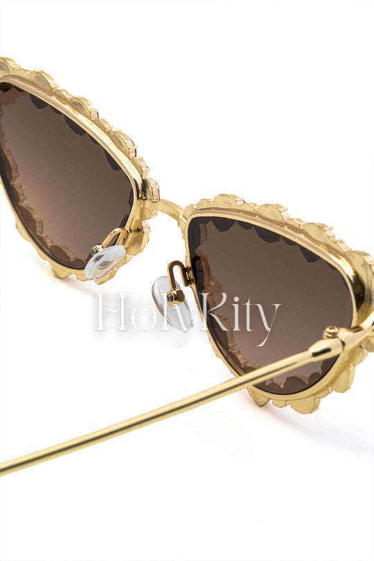 Cat Eye Crystal-embellished Butterfly Sunglasses