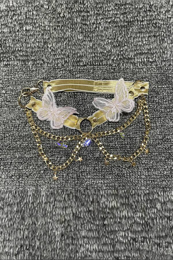 Butterfly-shaped patchwork metal strap