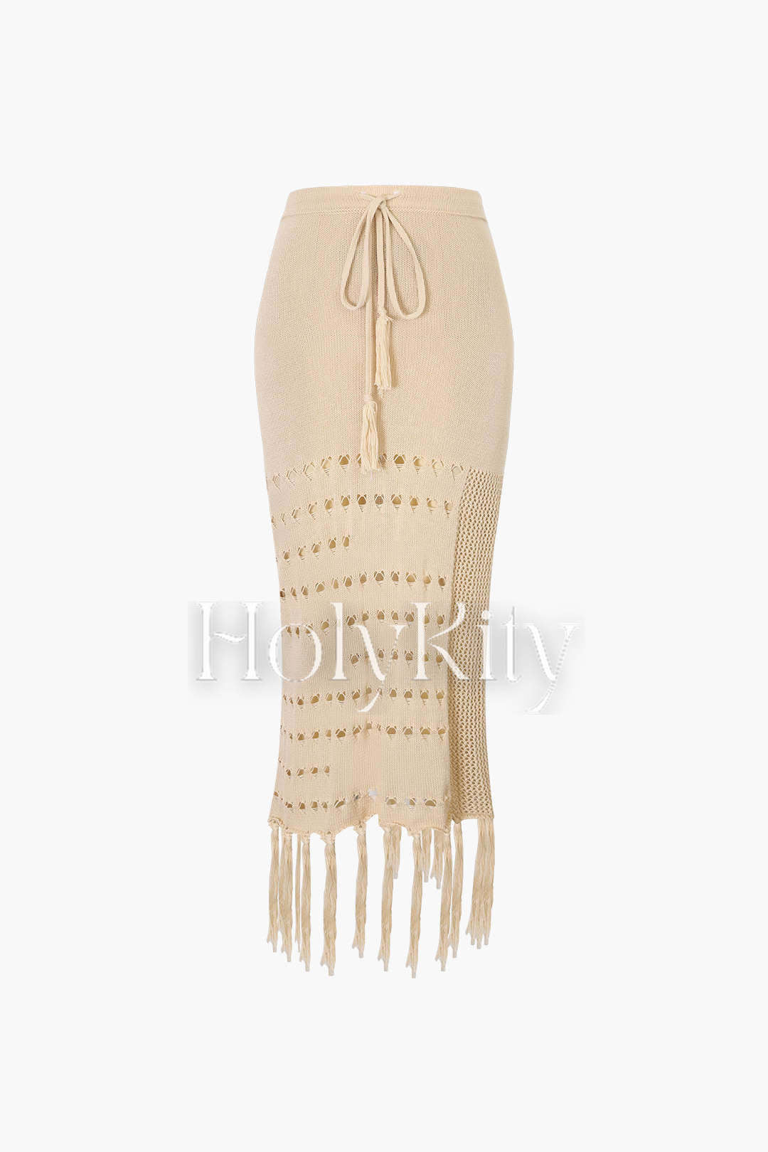 Ensemble haut tube en tricot et jupe à ourlet à pompons 