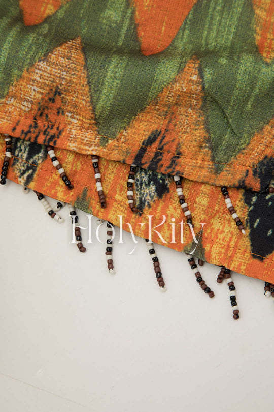 Printed Knot Mini Skirt
