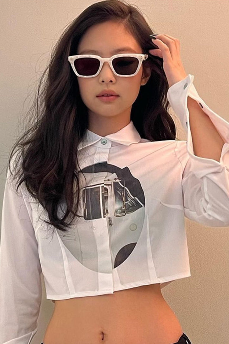 Chemise à manches courtes et longues imprimée tendance mode