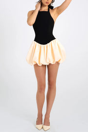 Yaira Backless Drop Waist Mini Bubble Dress