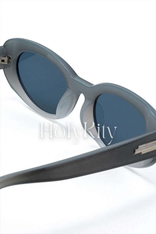 Lunettes de soleil à monture ovale ombrée 