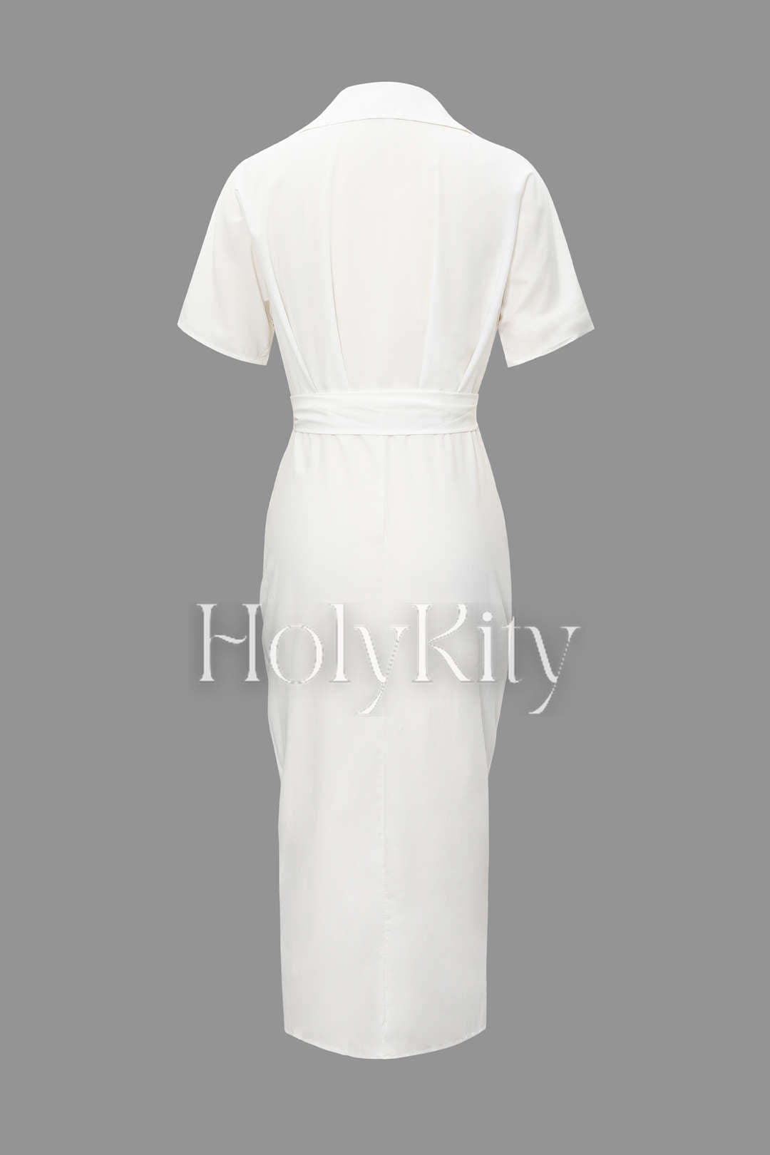 Midi-Hemdkleid mit Knopfleiste und Gürtel 