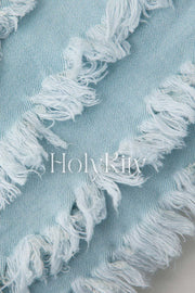 Tiered Frayed Denim Shorts