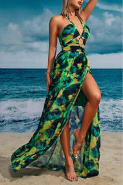 Sriene Printed Halter Maxi Dress