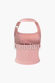 Ruched Front Halter Top