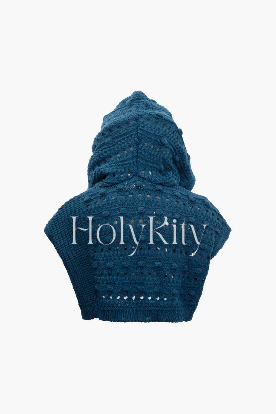 Haut court en tricot à capuche 