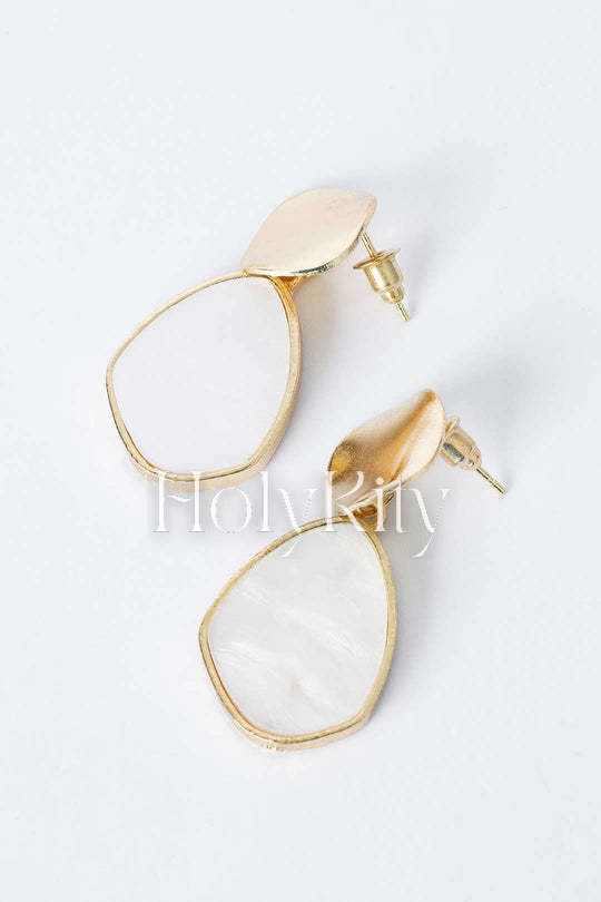Geometric Pearl Earrings