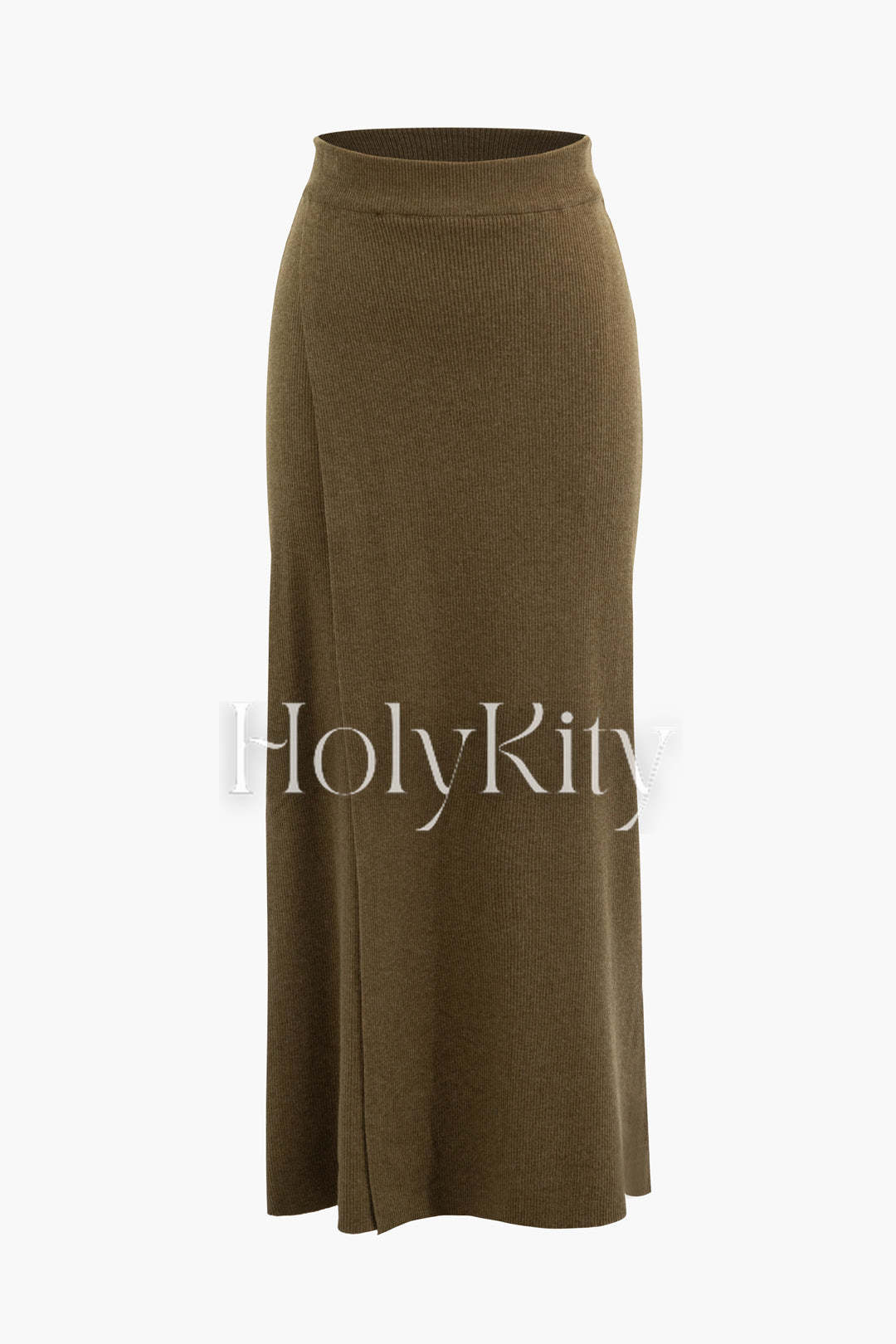 Jupe Maxi en maille fendue taille haute 
