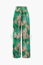 Marble Print Full-length Pants