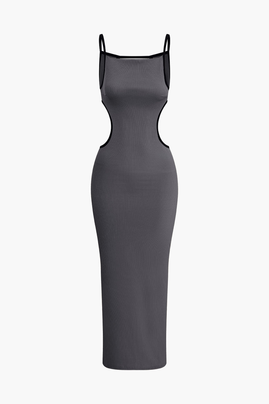 Colorblock V-neck Knit Split Maxi Dress