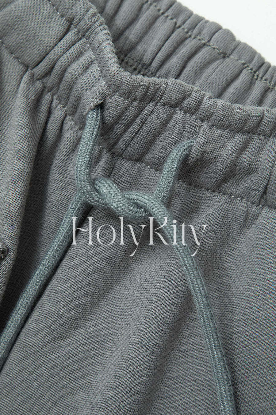 Hose mit hoher Taille, Kordelzug und Pattentasche und geradem Bein 