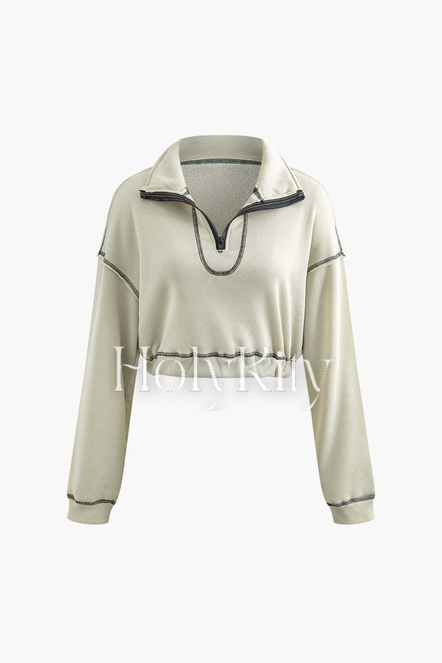 Ensemble sweat-shirt et jogging à col ouvert avec coutures contrastées 