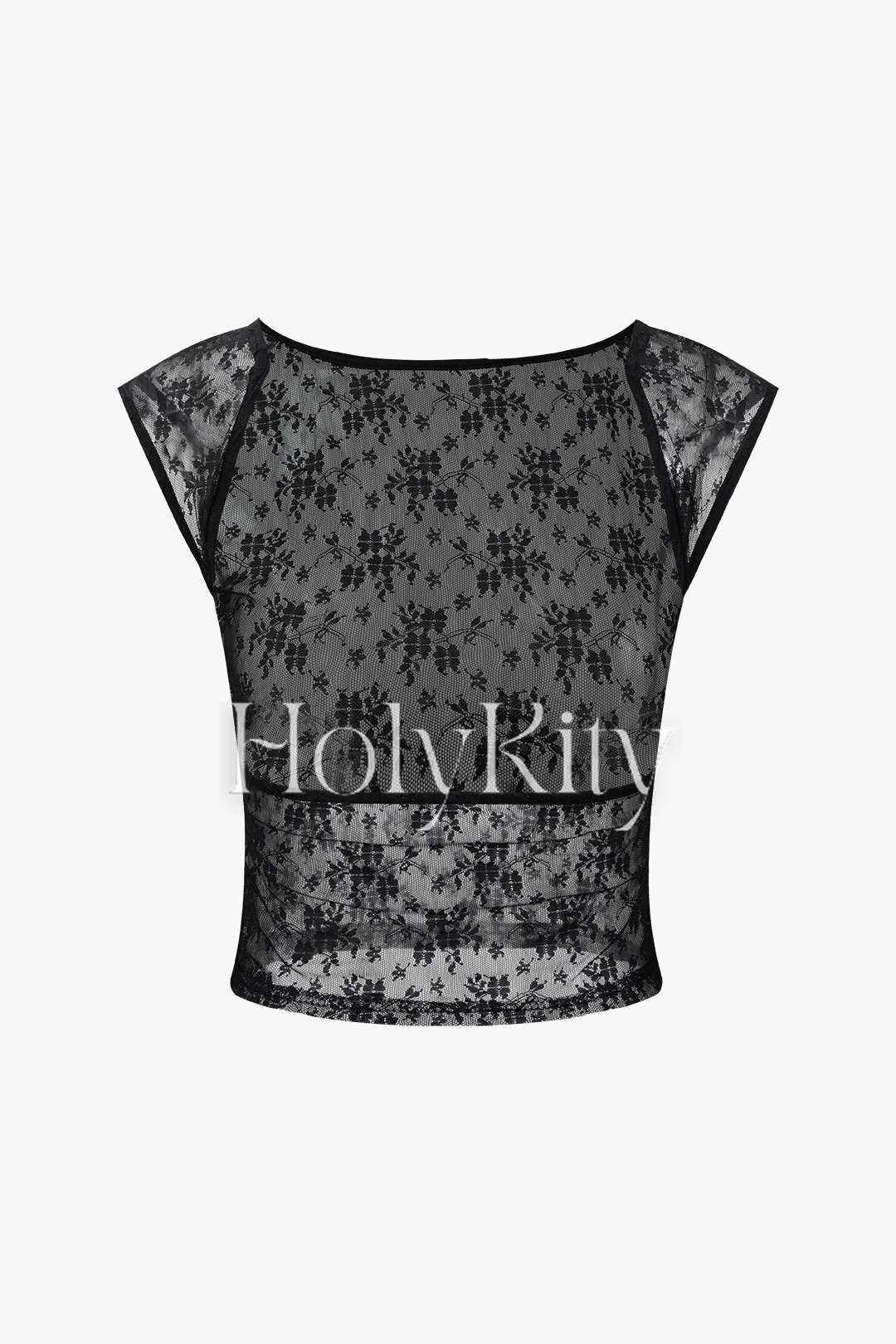 T-shirt dos nu en dentelle florale 