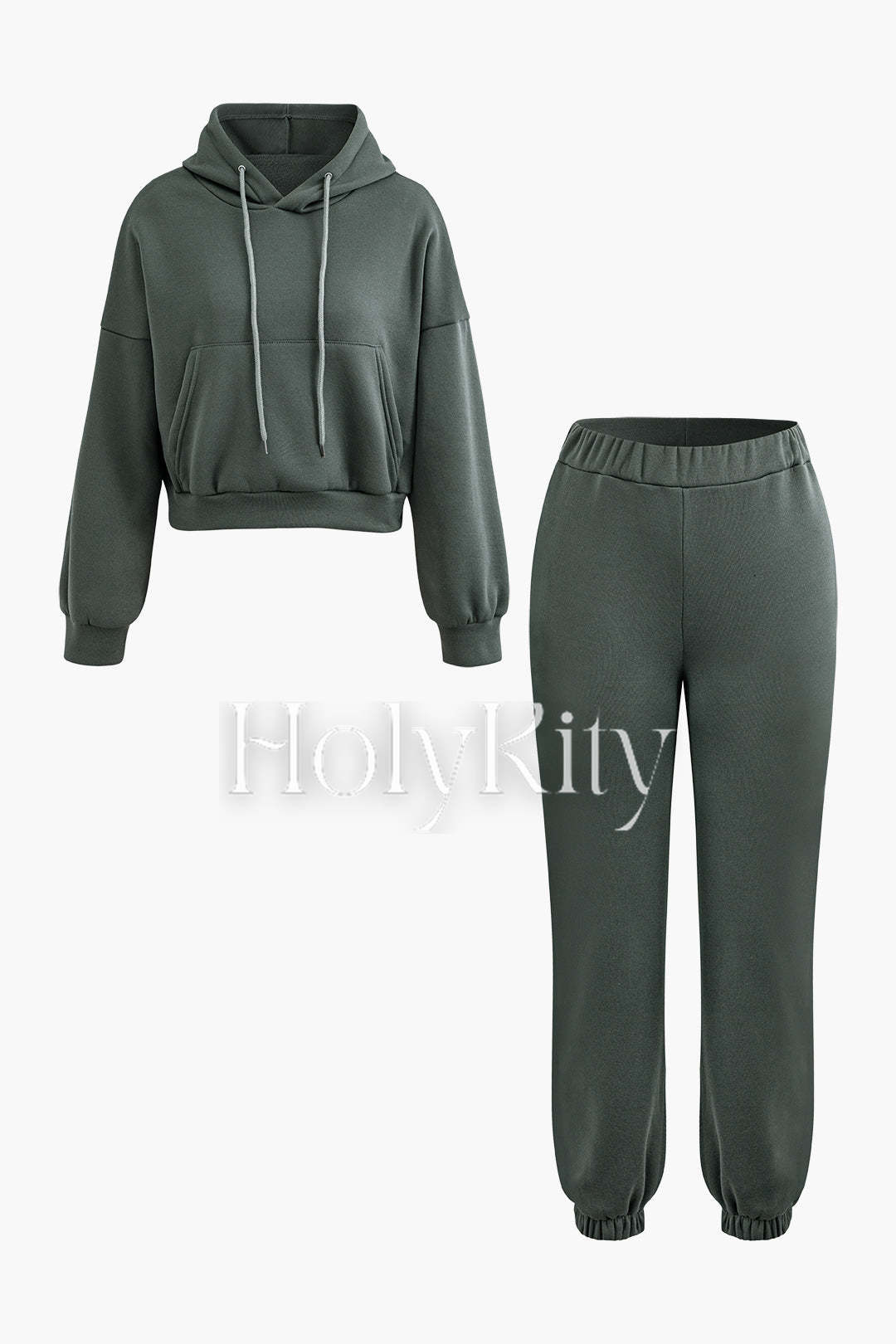Ensemble sweat à capuche et pantalon uni 