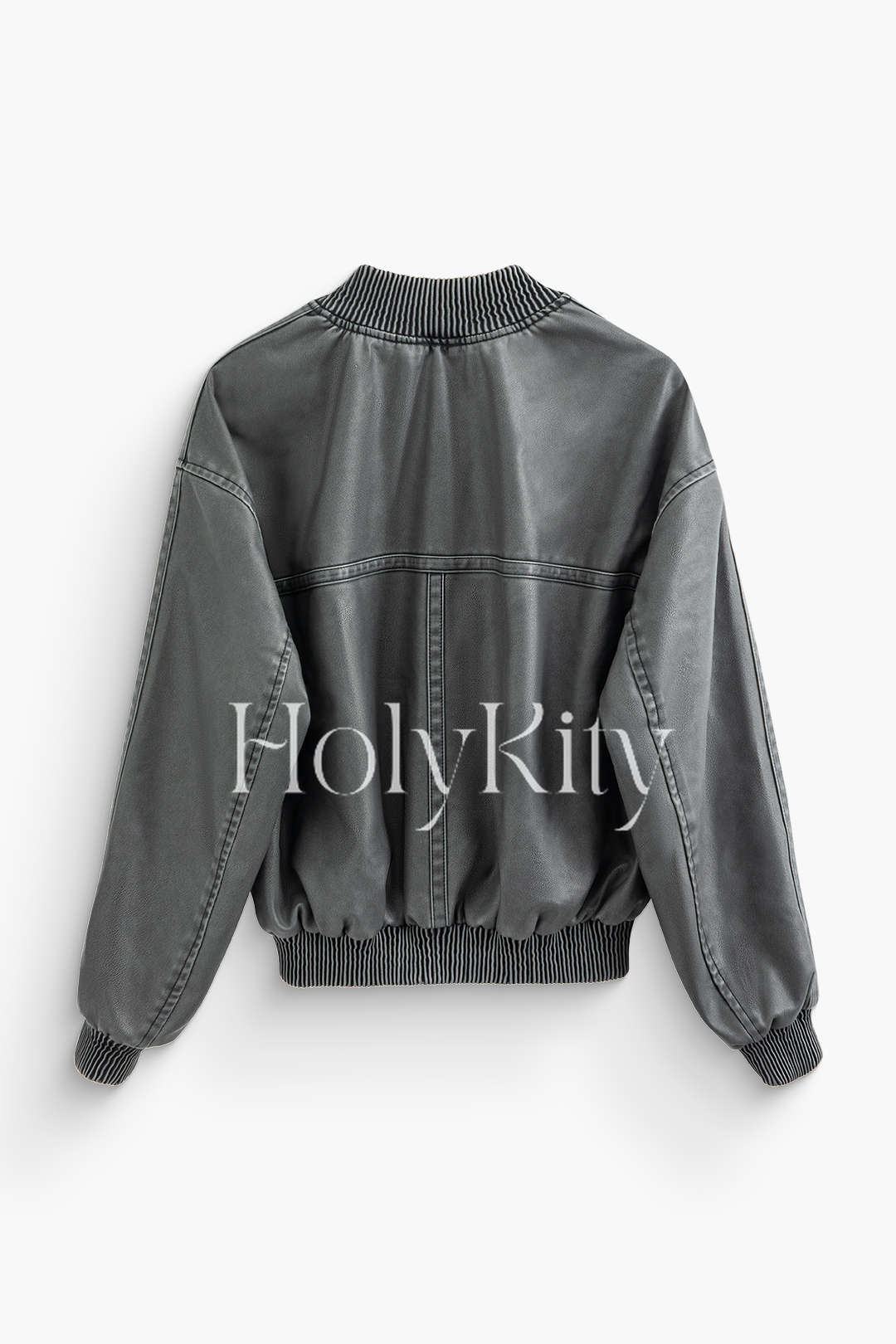 Blouson aviateur en similicuir avec poche zippée 