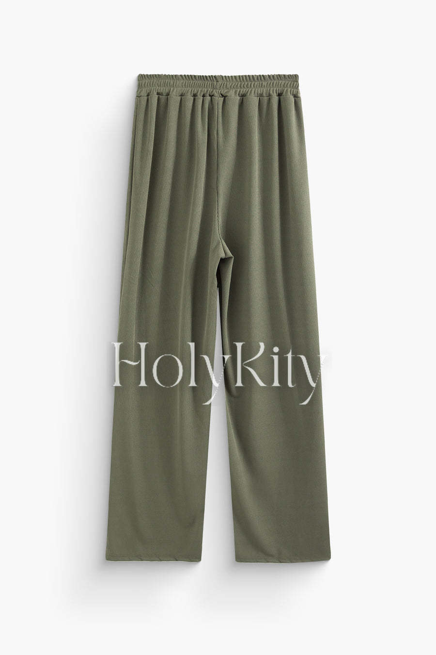 V-neck Tank Top And Asymmetric Sweatshirt And Tie Waist Straight Leg Pants Set