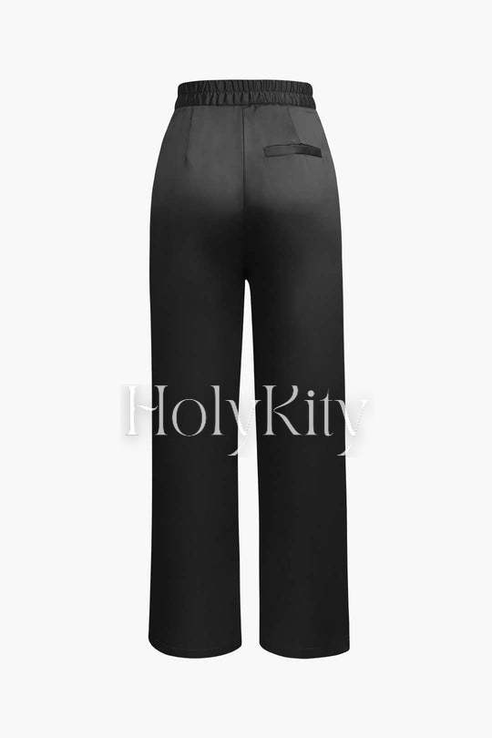 Satin Elastic Waist Trousers