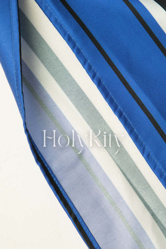 Bedruckte Hose mit Kordelzug und Schlitz am Saum 