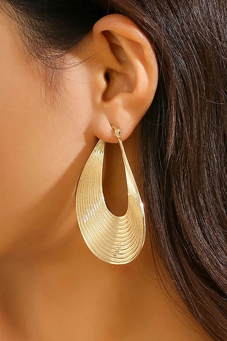 Boucles d'oreilles pendantes en forme d'arc à figures géométriques en alliage 