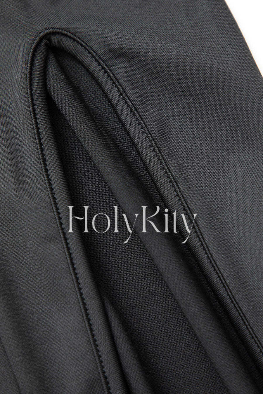 Solid Mock Neck Backless Slit Maxi Dress